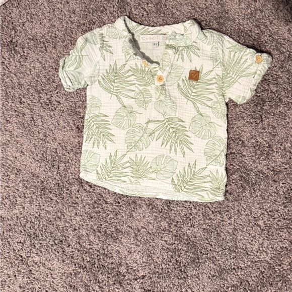 Green Leaf Print Kids Shirt size 3T - Picture 1 of 2